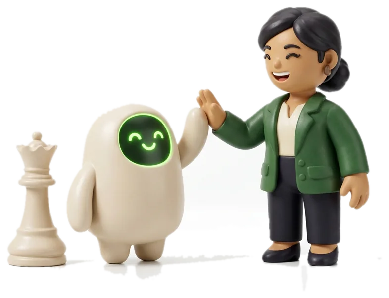 An AI employee high-fiving a KeyPlayer